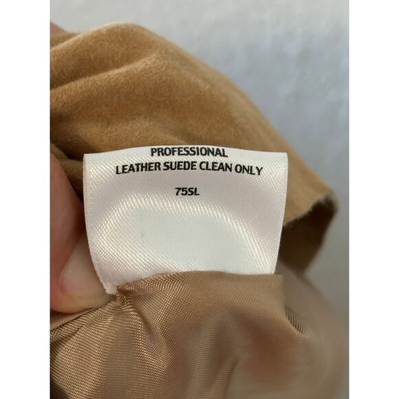 Eileen Fisher Genuine Suede Midi Skirt Size M A-Line Brown - Picture 5 of 6